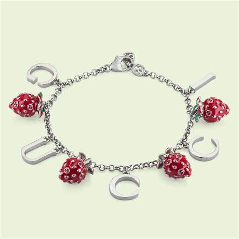 Gucci and strawberry charm bracelet 